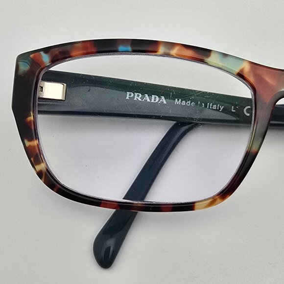 *SOLD* Prada VPR 18O NAG-1O1 Spotted Blue Havana Eyeglasses Frame w/ Flexhinge - Picture 12 of 12